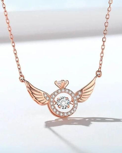 Rose Gold Angel Wings Pendant Chain