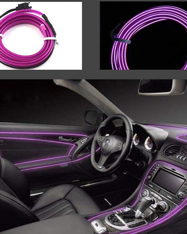 Automaze El Wire, 5M Neon Lights 5V with Fuse Protection for Car Interior Decoration