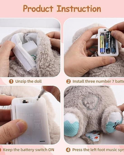 Breathing Teddy Bear with Soothing Music, Comfort Plush