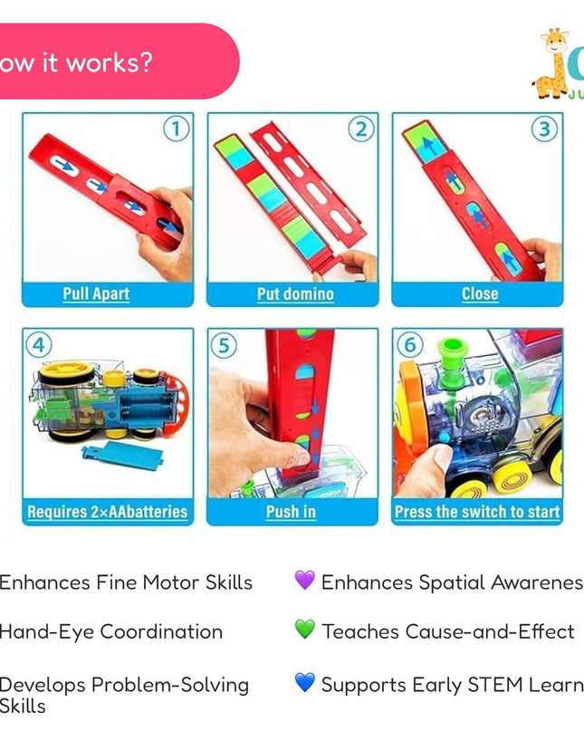 Train Toy Domino Set for Kids BPA Free Plastic with Sound Effects