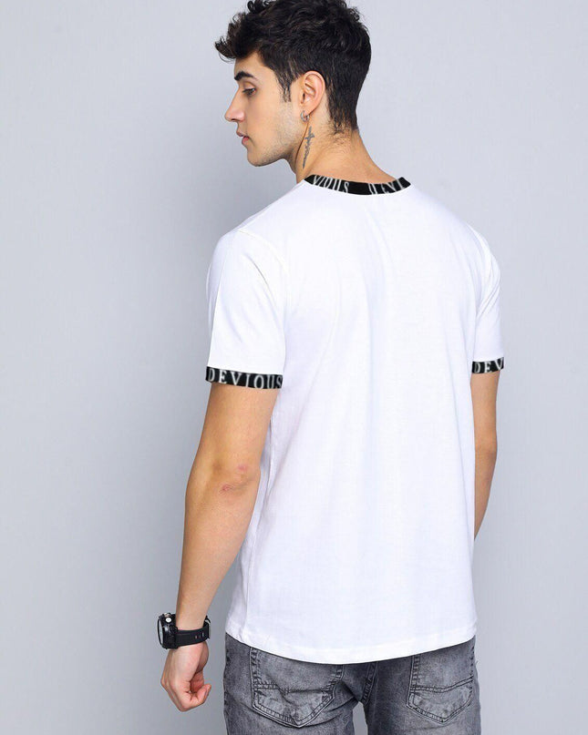 Cotton Blend Printed Full Sleeves Mens Round Neck T-Shirt