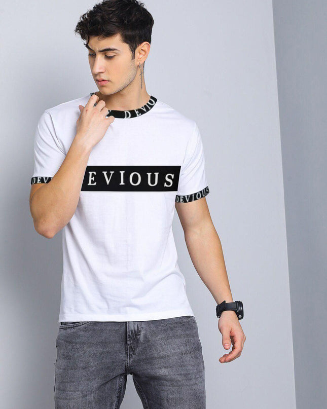 Cotton Blend Printed Full Sleeves Mens Round Neck T-Shirt