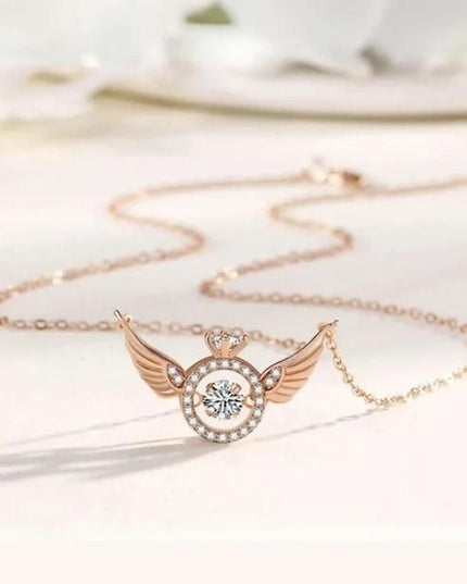Rose Gold Angel Wings Pendant Chain