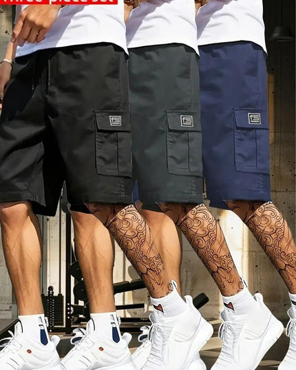 Men's Cotton Casual Cargo Shorts Pack of 3