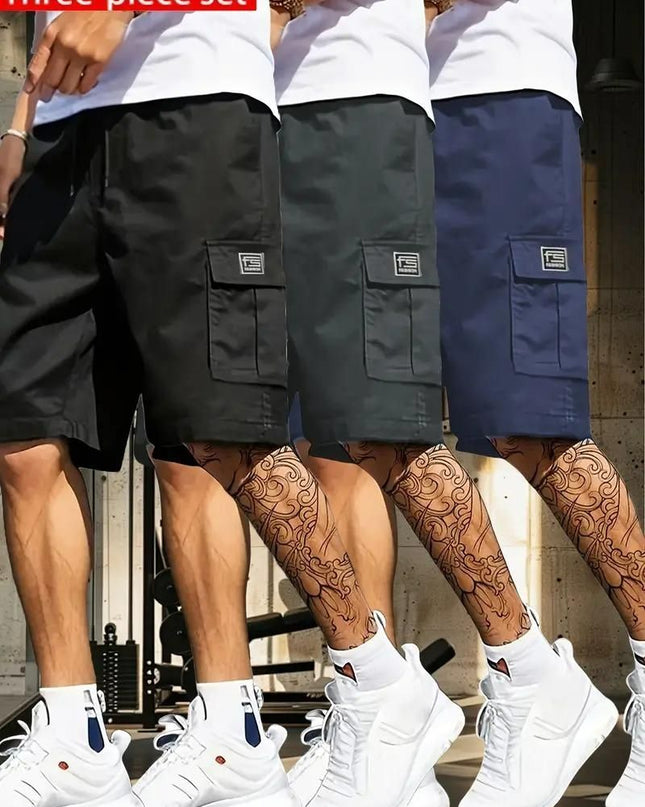 Men's Cotton Casual Cargo Shorts Pack of 3