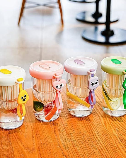 Glass Tumbler with Fruit Infuser Lid and Straw