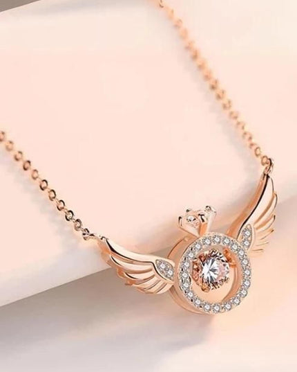 Rose Gold Angel Wings Pendant Chain