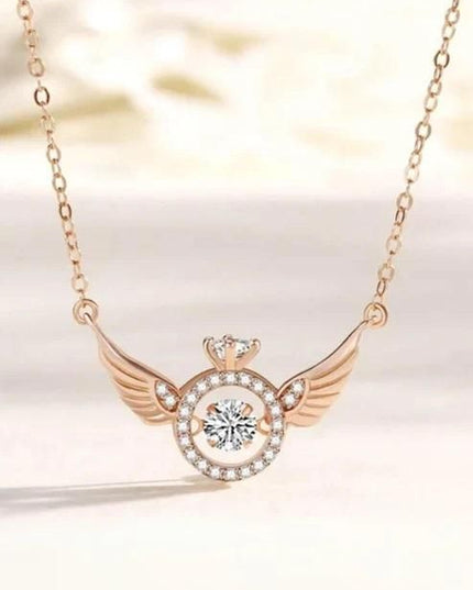 Rose Gold Angel Wings Pendant Chain