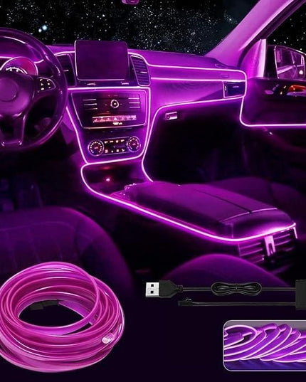 Automaze El Wire, 5M Neon Lights 5V with Fuse Protection for Car Interior Decoration