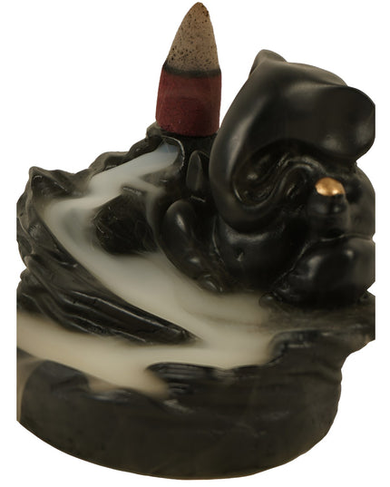 Smoke Fountain Ganesha Idol Decoration Items With 8 Pc Backflow Incense Cones Sticks (1 Pc)