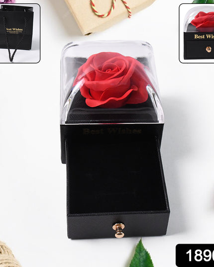 Preserved Eternal Rose Flower Gift Box Drawer (1 Pc)