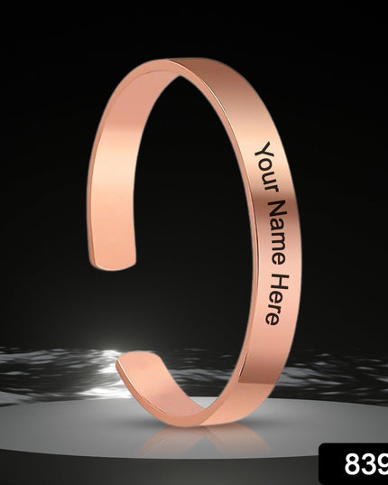 Customized  Personalized Stylish Kada Bracelet (1 Pc  Rose Gold Copper)