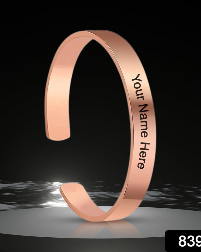 Customized  Personalized Stylish Kada Bracelet (1 Pc  Rose Gold Copper)