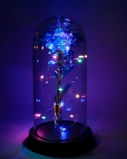 Led-powered Eternal Rose In Plastic Dome (1 Pc  Battery Not Included)