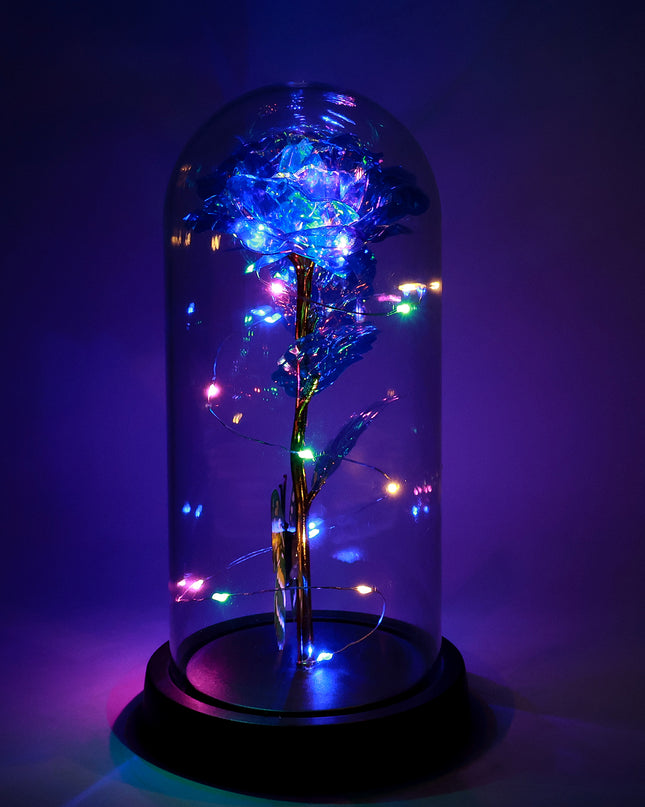Led-powered Eternal Rose In Plastic Dome (1 Pc  Battery Not Included)