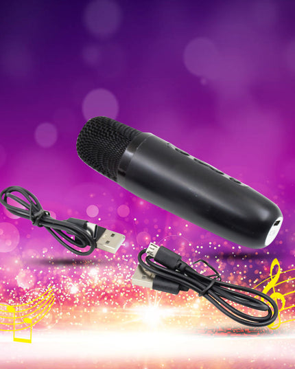 Wireless Bluetooth Speaker 5w High Bass With Wireless Mic  Microphone Led Torch Solar Charging Support Usb  Adjustable Strap (1 Set)