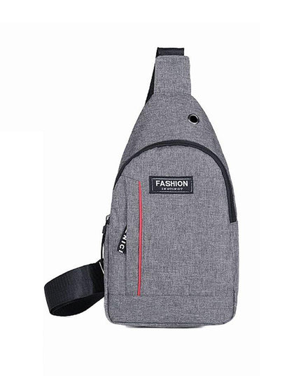 0323 Grey Waterproof Anti Theft Crossbody Fanny Pack Waist Bag Pu Leather Shoulder Bags Chest Men Casual Fashion Usb Charging Earphone Hook Sling Travel Messengers Bag