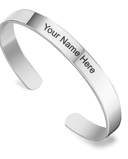 Customized  Personalized Stylish Kada Bracelet (1 Pc  Silver)