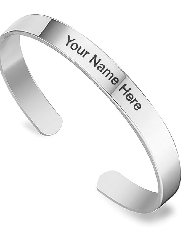 Customized  Personalized Stylish Kada Bracelet (1 Pc  Silver)