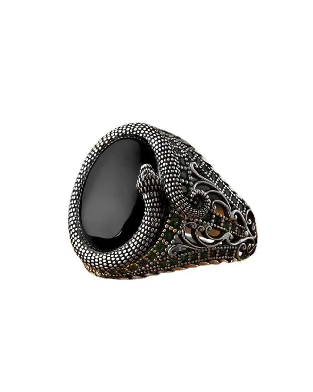 Serpentine Hollow Carved Fashion Ring