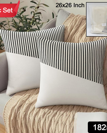 Decorative Pillow Covers Cushion Cases Soft Cotton (26  26 Inch  1 Pair  2 Pc)