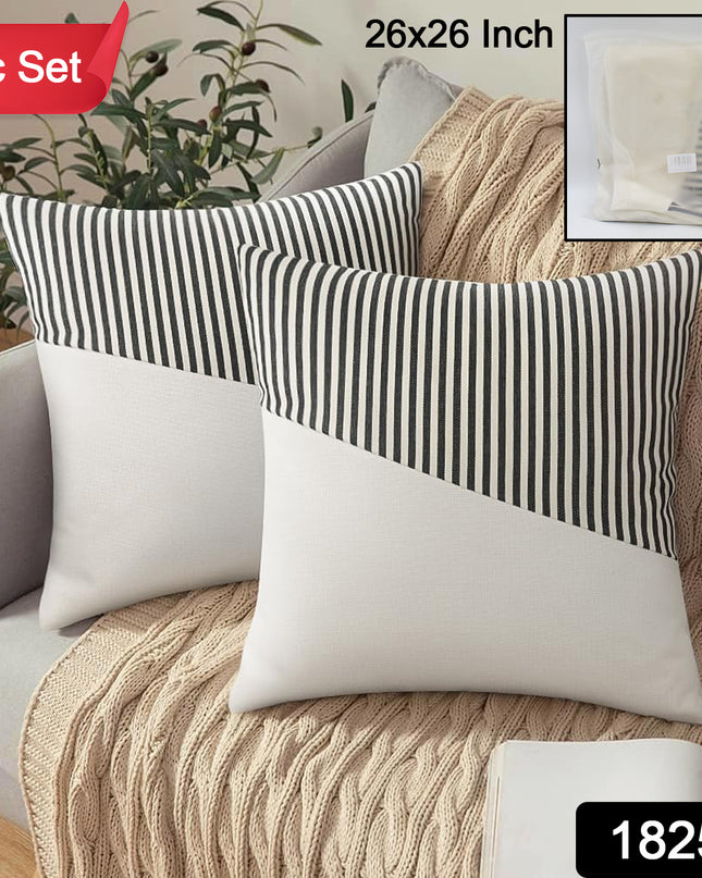 Decorative Pillow Covers Cushion Cases Soft Cotton (26  26 Inch  1 Pair  2 Pc)