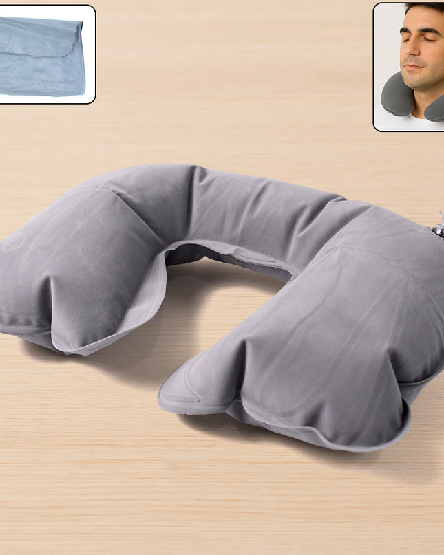 8540 Inflatable  Foldable Pillow U Shape Air Cushion Travel Pillow Travel Business Trip Neck Pillow For Long Trips Ideal For Men  Women Portable And Perfect For Backpacking Car Camping And Even Airplane Travel