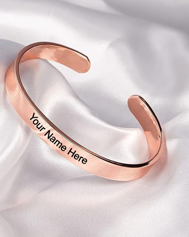 Customized  Personalized Stylish Kada Bracelet (1 Pc  Rose Gold Copper)