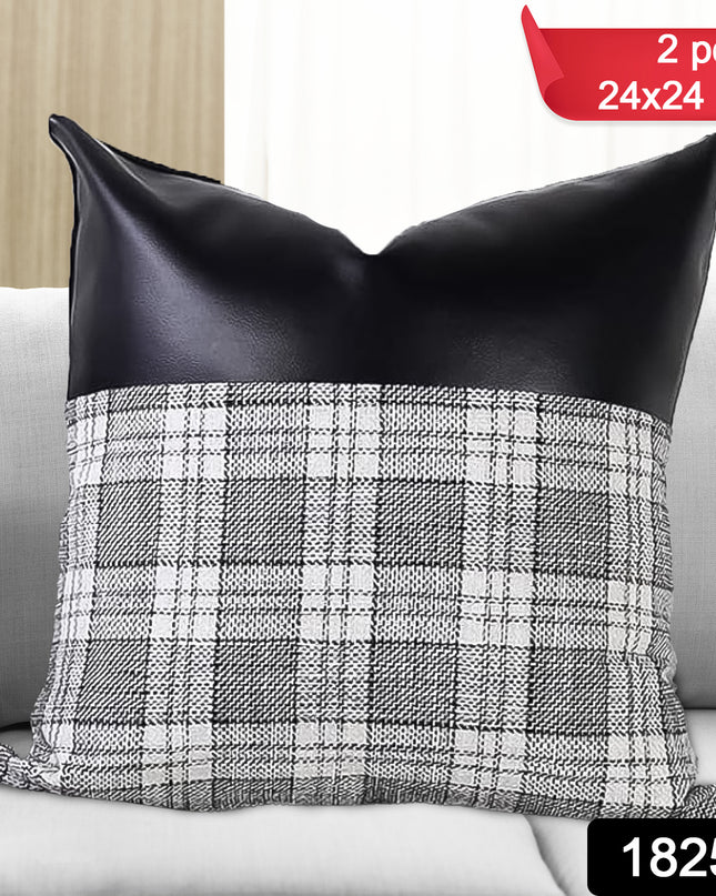 Pillow Covers Cushion Cases Soft Leather And Cotton (23  22 Inch  1 Pair  2 Pc)