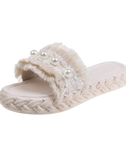 Korean Style Rubber Faux Leather Slippers
