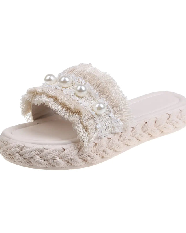 Korean Style Rubber Faux Leather Slippers