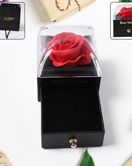 Preserved Eternal Rose Flower Gift Box Drawer (1 Pc)
