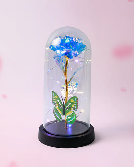 Led-powered Eternal Rose In Plastic Dome (1 Pc  Battery Not Included)