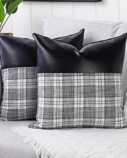 Pillow Covers Cushion Cases Soft Leather And Cotton (23  22 Inch  1 Pair  2 Pc)