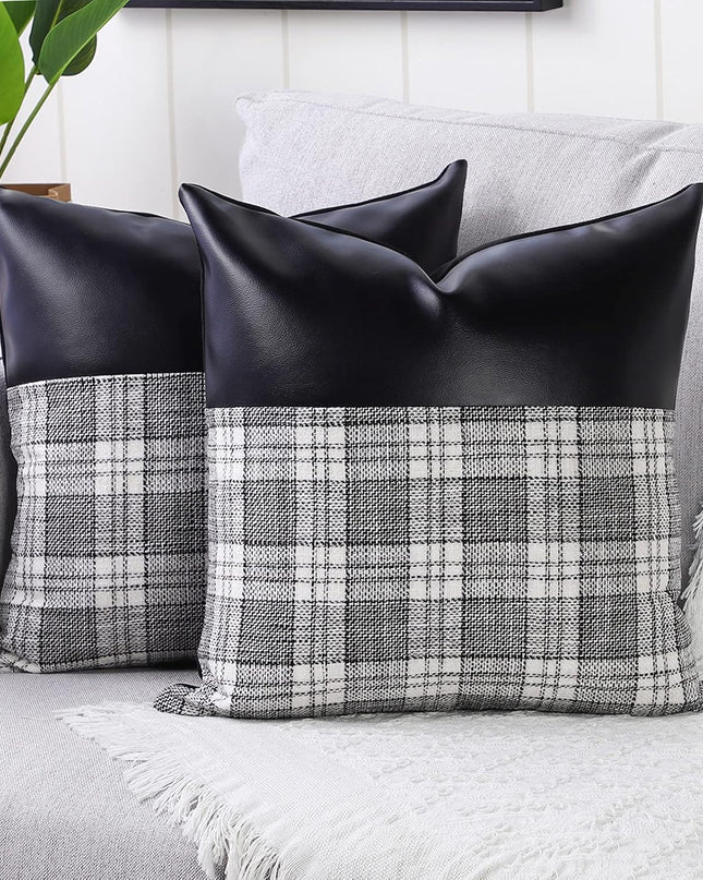 Pillow Covers Cushion Cases Soft Leather And Cotton (23  22 Inch  1 Pair  2 Pc)