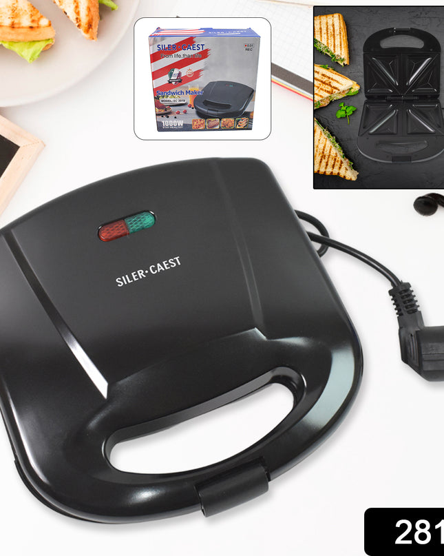 2819 Sandwich Maker Makes Sandwich Non-stick Plates Easy To Use With Indicator Lights