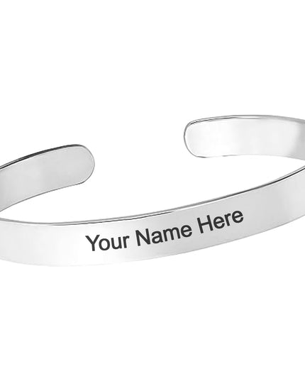 Customized  Personalized Stylish Kada Bracelet (1 Pc  Silver)