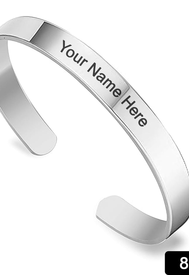 Customized  Personalized Stylish Kada Bracelet (1 Pc  Silver)