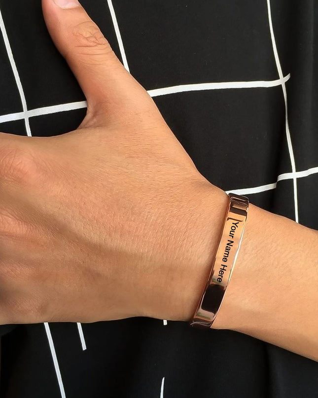 Customized  Personalized Stylish Kada Bracelet (1 Pc  Rose Gold Copper)