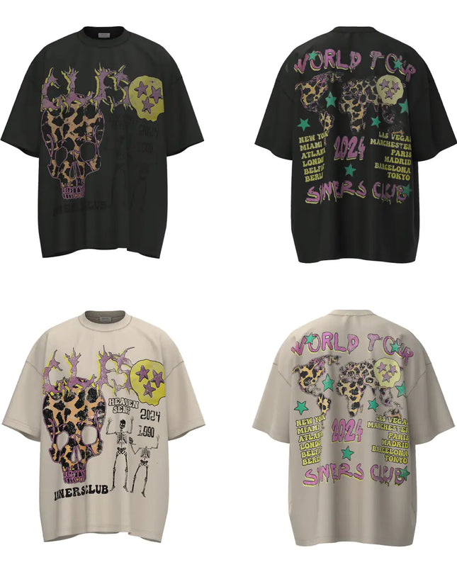 YHP Graphic Skull T-Shirts T955
