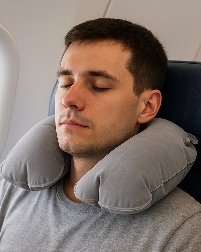 8540 Inflatable  Foldable Pillow U Shape Air Cushion Travel Pillow Travel Business Trip Neck Pillow For Long Trips Ideal For Men  Women Portable And Perfect For Backpacking Car Camping And Even Airplane Travel
