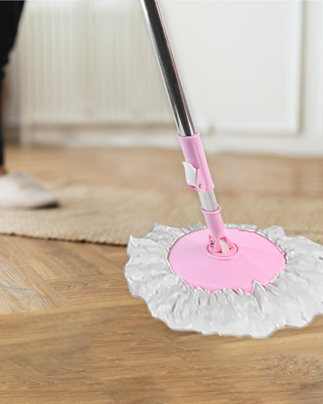 0842 Home Cleaning - Stainless Steel 360 Degree Rotating Pole Microfiber Mop Rod Stick