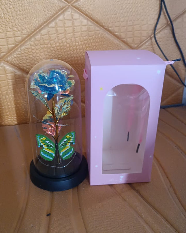 Led-powered Eternal Rose In Plastic Dome (1 Pc  Battery Not Included)